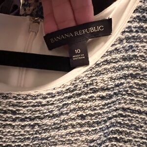 Navy blue white and silver Banana Republic dress